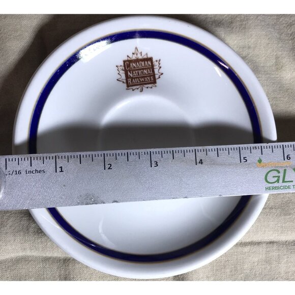 Canadian National Railways CNR Maple Leaf Logo Dining Car 5.75” Plate Stripe - Picture 5 of 5